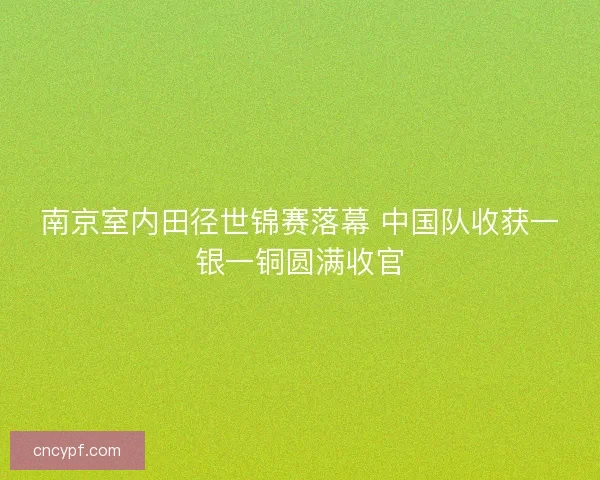南京室内田径世锦赛落幕 中国队收获一银一铜圆满收官